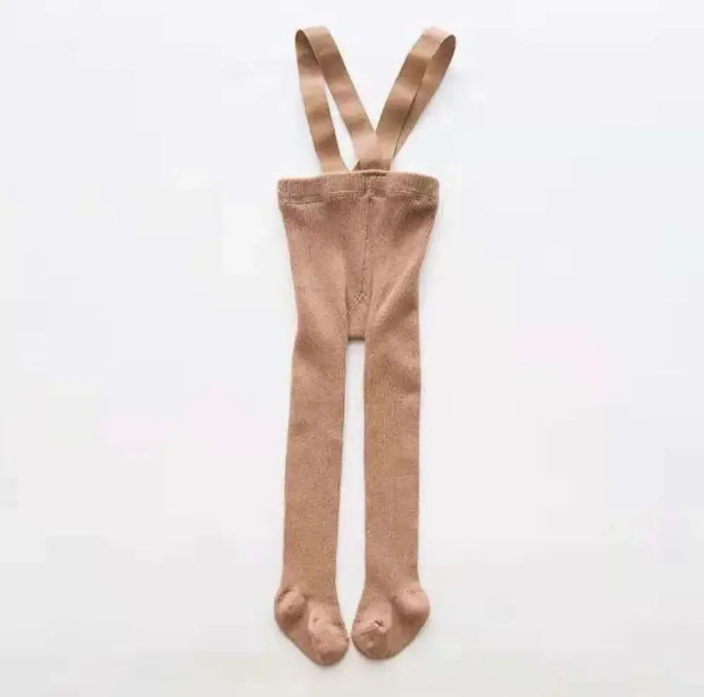 Kocakid Brown Suspender Tights for Baby - 6-12 Months